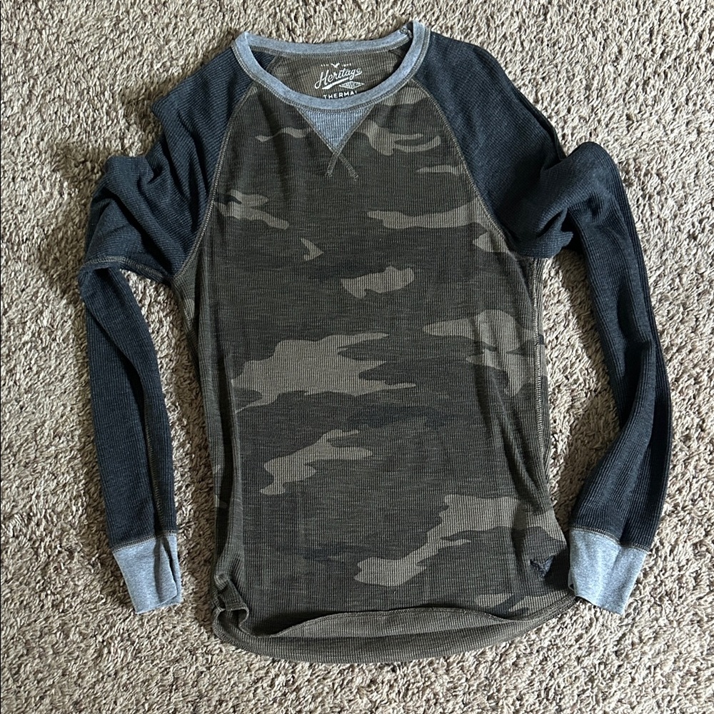 Heritage Gray and Black Camo Long Sleeve Shirt